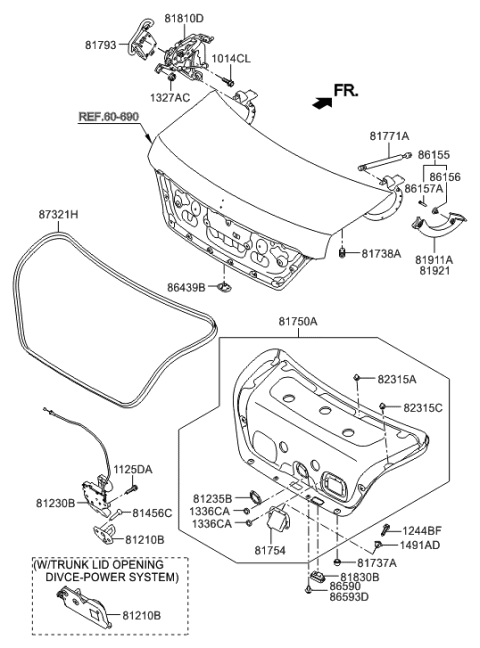 2015 Hyundai Equus Trunk Lid Trim Diagram