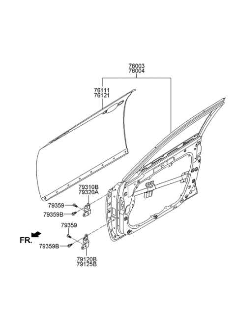 2015 Hyundai Equus Panel-Front Door Diagram