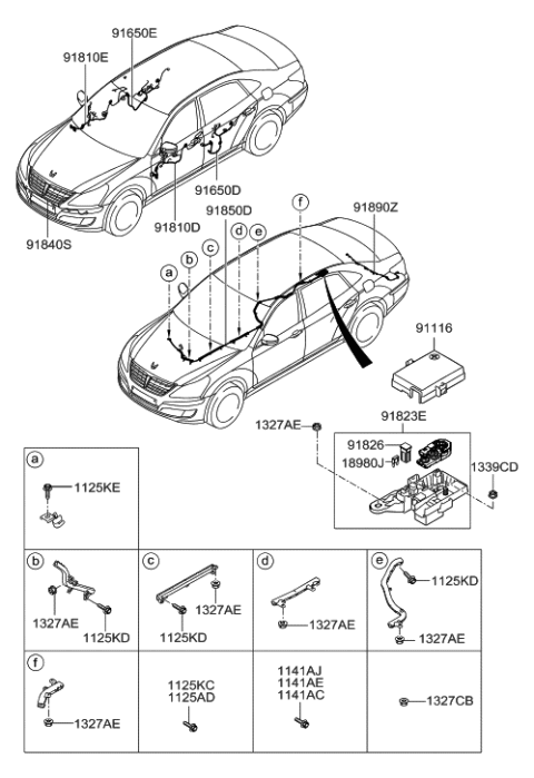 2015 Hyundai Equus Wiring Assembly-Rear Door RH Diagram for 91663-3N021