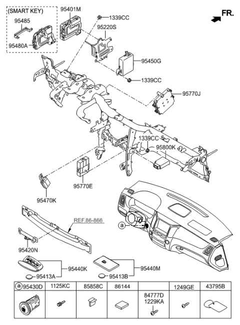 2017 Hyundai Tucson SWTICH Assembly-Button Start Diagram for 95430-3N300