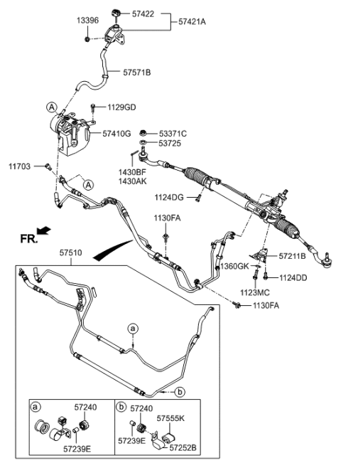 2018 Hyundai Tucson Hose Assembly-Power Steering Oil Pressure Diagram for 57510-3N000