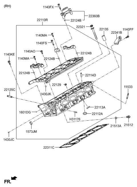 2015 Hyundai Equus Cylinder Head Diagram 2