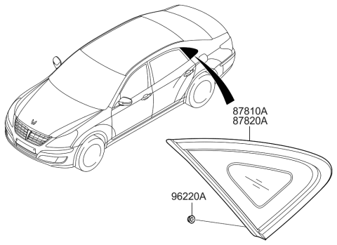 2015 Hyundai Equus Quarter Window Diagram