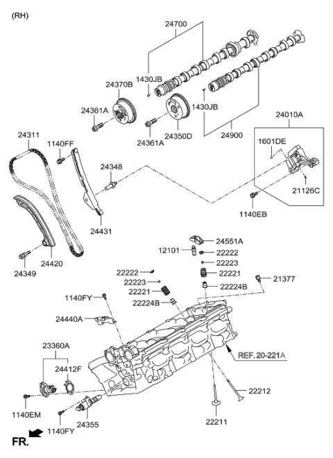 2014 Hyundai Equus Camshaft & Valve Diagram 2