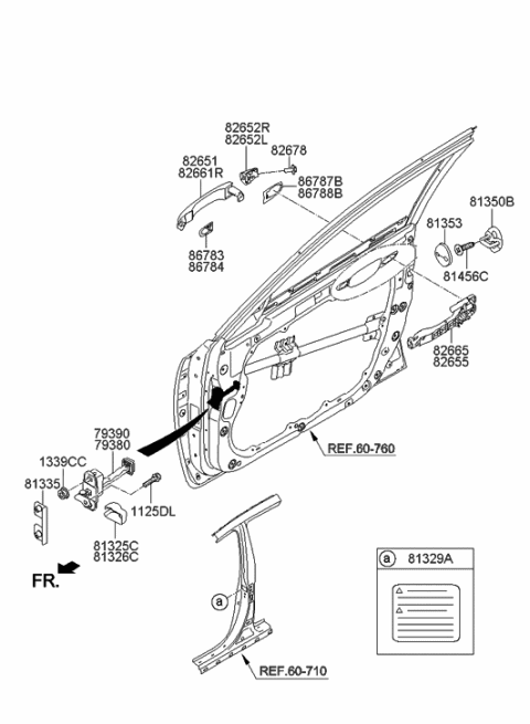 2015 Hyundai Equus Cover-Front Door Outside Handle LH Diagram for 82652-3N700