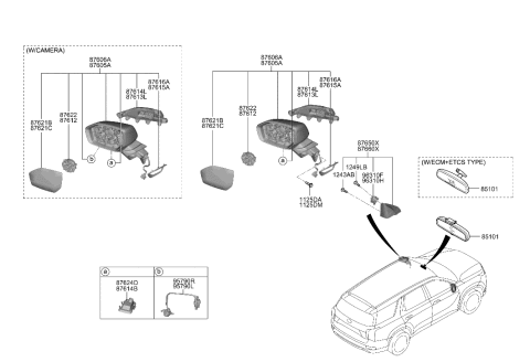 2021 Hyundai Palisade Base Pad Assembly,RH Diagram for 87645-S8000