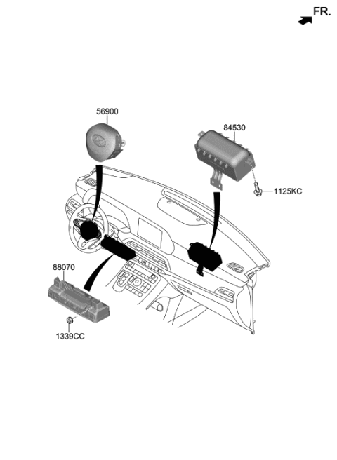2020 Hyundai Palisade Module Assembly-STRG Wheel Air Bag Diagram for 80100-S8500-NNB