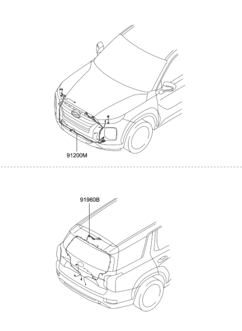 2020 Hyundai Palisade Wiring Assembly-Tail Gate Diagram for 91650-S8110