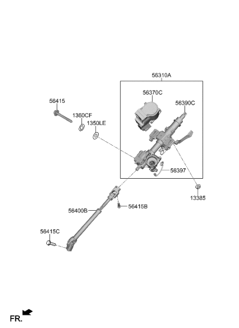 2020 Hyundai Palisade JOINT ASSY-STRG Diagram for 56400-S8650