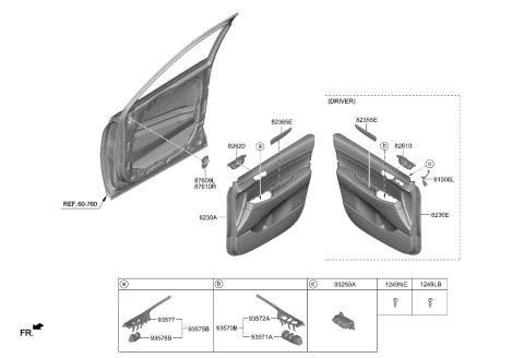 2022 Hyundai Palisade Power Window Assist Switch Assembly Diagram for 93575-S8100-SSU