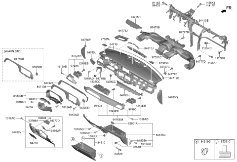 2021 Hyundai Palisade Cover-Ctr FACIA BLANKING Diagram for 84744-S8000-4X