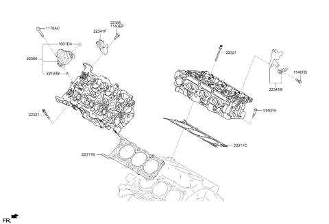 2021 Hyundai Palisade Cylinder Head Diagram 2