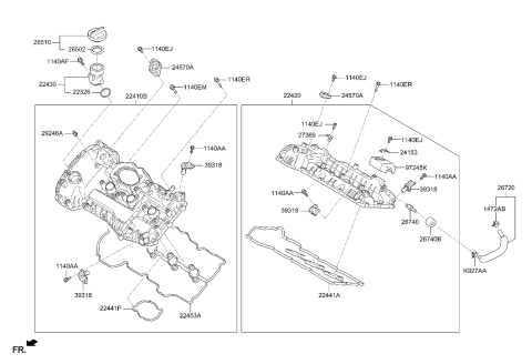 2020 Hyundai Palisade Bracket Diagram for 22428-3LFK0