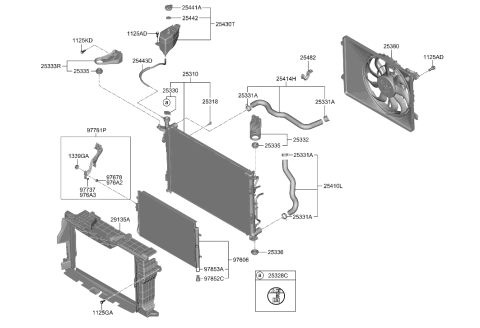 2020 Hyundai Palisade Hose-Radiator Reservoir Diagram for 25443-S8500