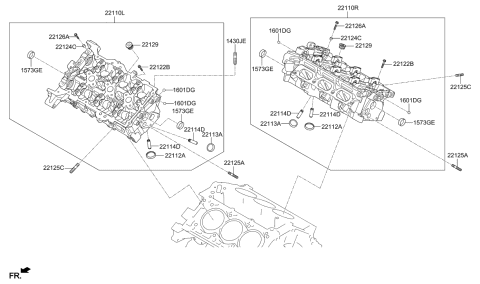 2021 Hyundai Palisade Head Sub Assembly-Cylinder, LH Diagram for 22110-3L210