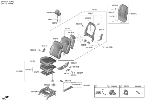 2020 Hyundai Palisade Cap-FRT Seat Height Adj Lever Diagram for 88017-S8010-NNB