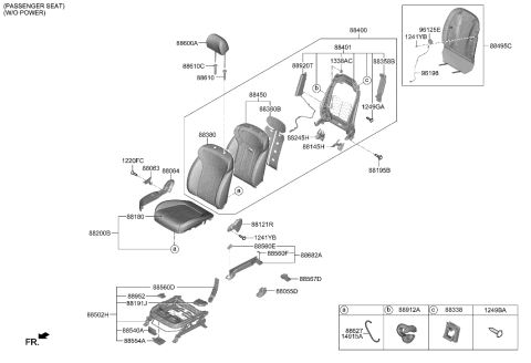 2020 Hyundai Palisade Front Seat Diagram 1