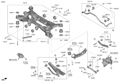 2022 Hyundai Palisade Rail Diagram for 55497-C5000