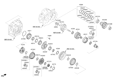 2020 Hyundai Palisade Gear Assembly-Mid Annulus Diagram for 45885-4G100