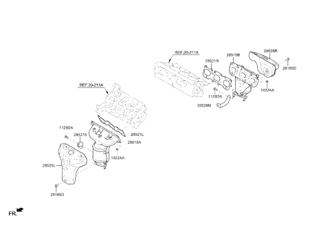 2021 Hyundai Palisade Protector-Heat,RH Diagram for 28525-3C770