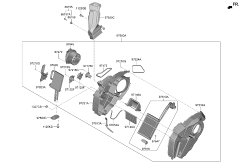 2021 Hyundai Palisade A/C System-Rear Diagram