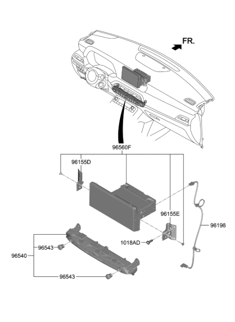 2020 Hyundai Palisade Head Unit Assembly-Avn Diagram for 96560-S8720