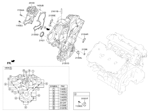 2022 Hyundai Palisade Belt Cover & Oil Pan Diagram 1