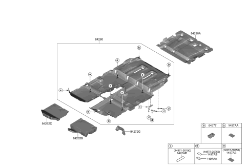 2021 Hyundai Palisade Carpet Assembly-Rear Floor Diagram for 84265-S8000-RBD