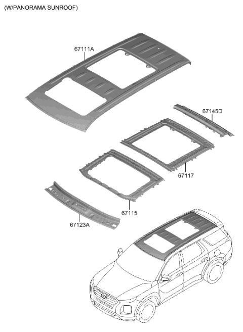 2021 Hyundai Palisade Roof Panel Diagram 3
