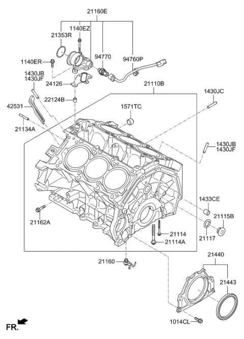 2021 Hyundai Palisade Block Sub Assembly-Cylinder Diagram for 350G3-3LA0B