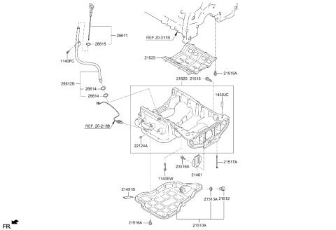 2021 Hyundai Palisade Pan Assembly-Engine Oil,UPR Diagram for 21520-3LFA0