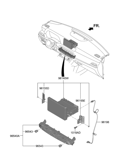 2022 Hyundai Palisade Keyboard Assembly-Av Diagram for 96540-S8000-SSV