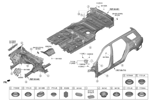 2020 Hyundai Palisade INSULATOR-Fender Apron Diagram for 84127-S8000