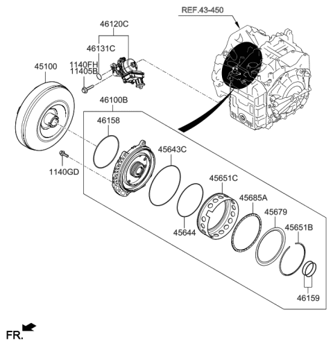 2020 Hyundai Palisade RING-SEAL Diagram for 46194-4G200