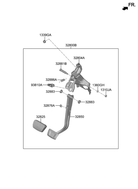 2022 Hyundai Palisade Pedal Assembly-Brake Diagram for 32800-S9100