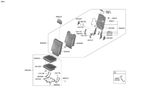 2020 Hyundai Palisade Cover'G Assembly-3RD CHSU,RH Diagram for 89A26-S8530-UBM