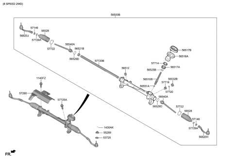 2020 Hyundai Palisade End Assembly-Tie Rod,LH Diagram for 56820-G8000