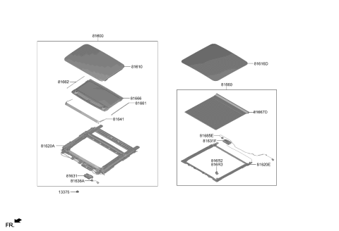 2022 Hyundai Palisade Sunroof Diagram 1