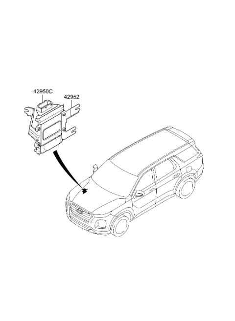 2021 Hyundai Palisade Bracket-Sbw Control Unit Diagram for 42952-4G000