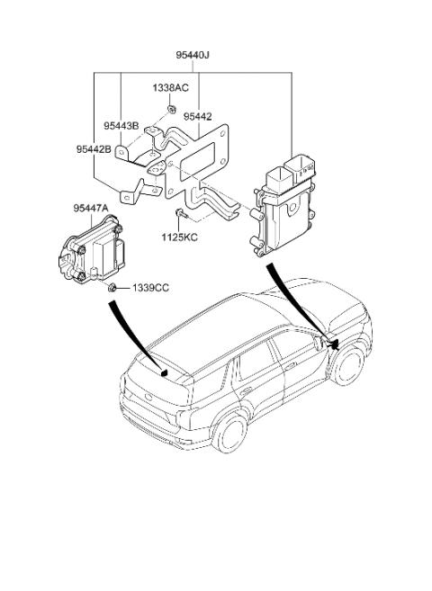 2020 Hyundai Palisade ECU-4WD Diagram for 95447-4G500