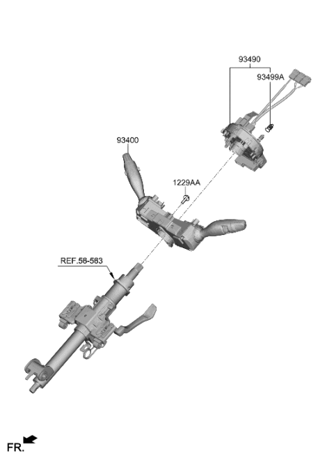 2021 Hyundai Palisade Switch Assembly-Multifunction Diagram for 93406-S1560