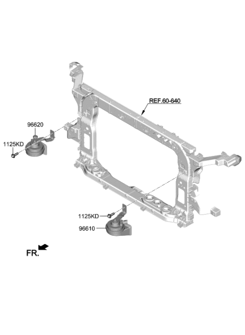 2022 Hyundai Palisade Horn Assembly-High Pitch Diagram for 96621-S9000