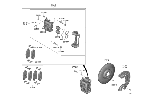 2021 Hyundai Palisade Rod Assembly-Guide(B) Diagram for 58162-4H000