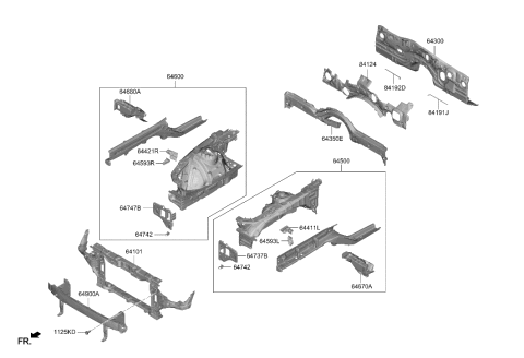 2023 Hyundai Genesis G80 Carrier Assembly-Front End Module Diagram for 64101-G9000