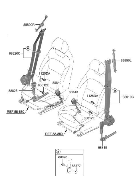 2019 Hyundai Genesis G70 Front Seat Belt Diagram