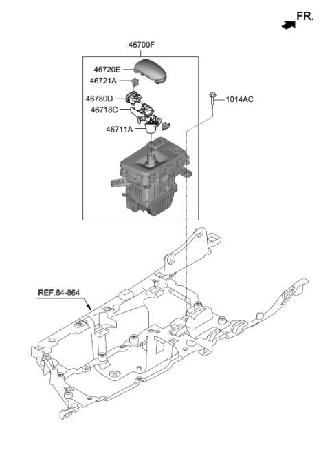 2021 Hyundai Genesis G70 Shift Lever Control (ATM) Diagram 2