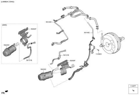 2020 Hyundai Genesis G70 Brake Master Cylinder & Booster Diagram 3