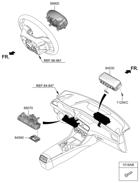 2019 Hyundai Genesis G70 Air Bag System Diagram 1