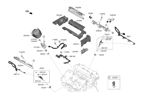 2020 Hyundai Genesis G70 Throttle Body & Injector Diagram 2