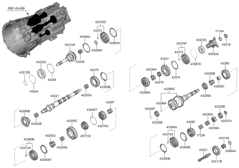 2021 Hyundai Genesis G70 Transaxle Gear-Manual Diagram